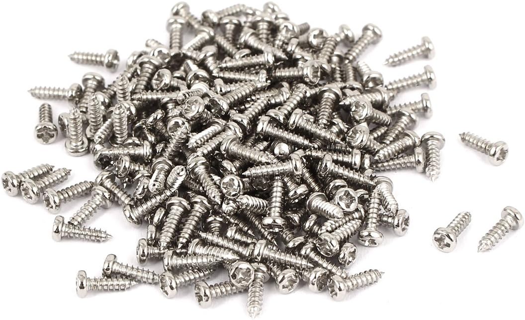 M1.7x6mm Thread Nickel Plated Round Head Self Tapping Screws 200pcs