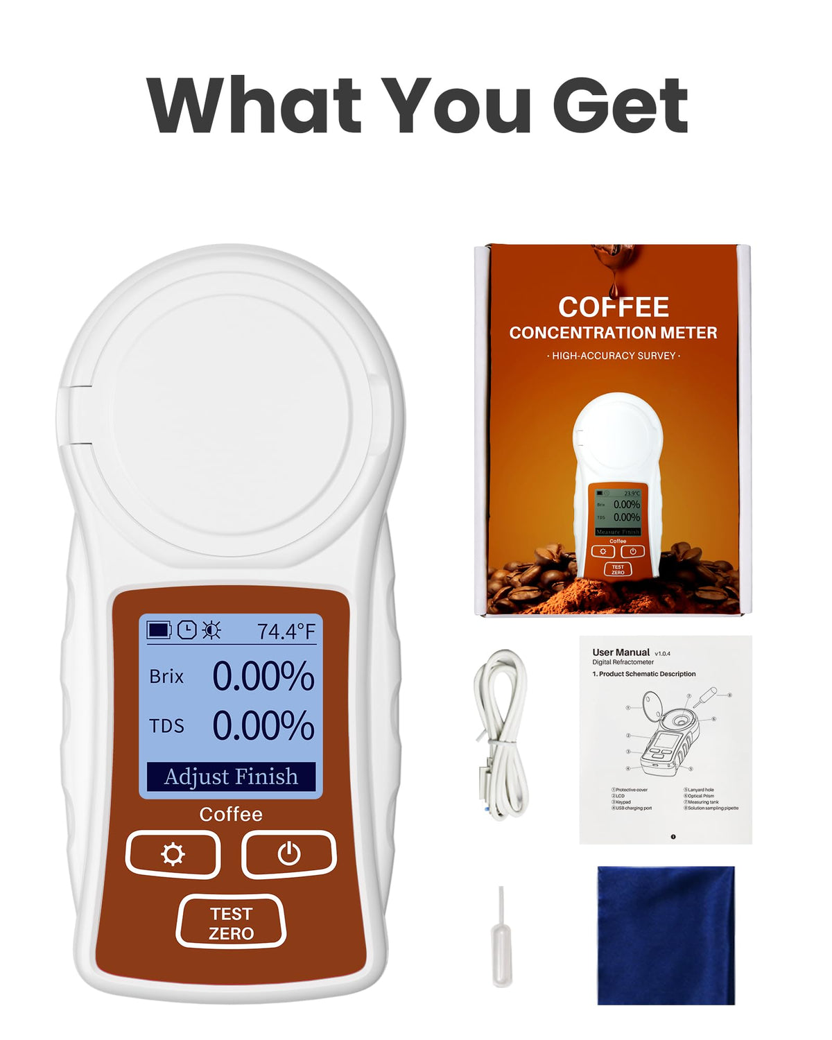 Rifrattometro professionale TDS per caffè con ATC per appassionati di caffè