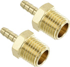 Brass Hose Barb Fittings 2pcs 1/8" Barb x 1/4" NPT Male Brass Barb Pipe Fitting for Water Fuel Air, Connect Pipes