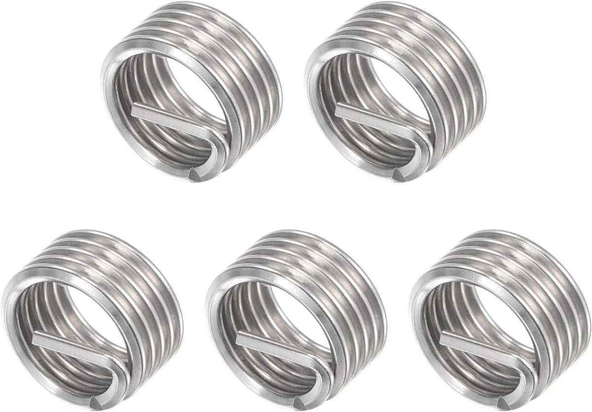 Wire Thread Inserts 5/8-11 UNC 1.0D 304 Stainless Steel Helical Type Coiled Wire Screw Repair Threaded Sleeve Steel Sheath 5pcs