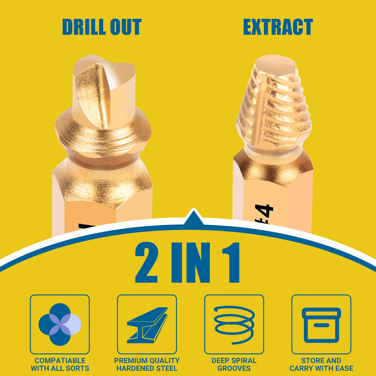 LinkMejor 10 PCS Damaged Screw Extractor Set