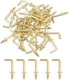 Rechtwinklige Halter, 100Stk 1/2" L-förmige Schraubenhalter Schraubenhalter, 7 Formen Rechtswinklige Metall-Schraubenhalter zum Aufhängen, Gold