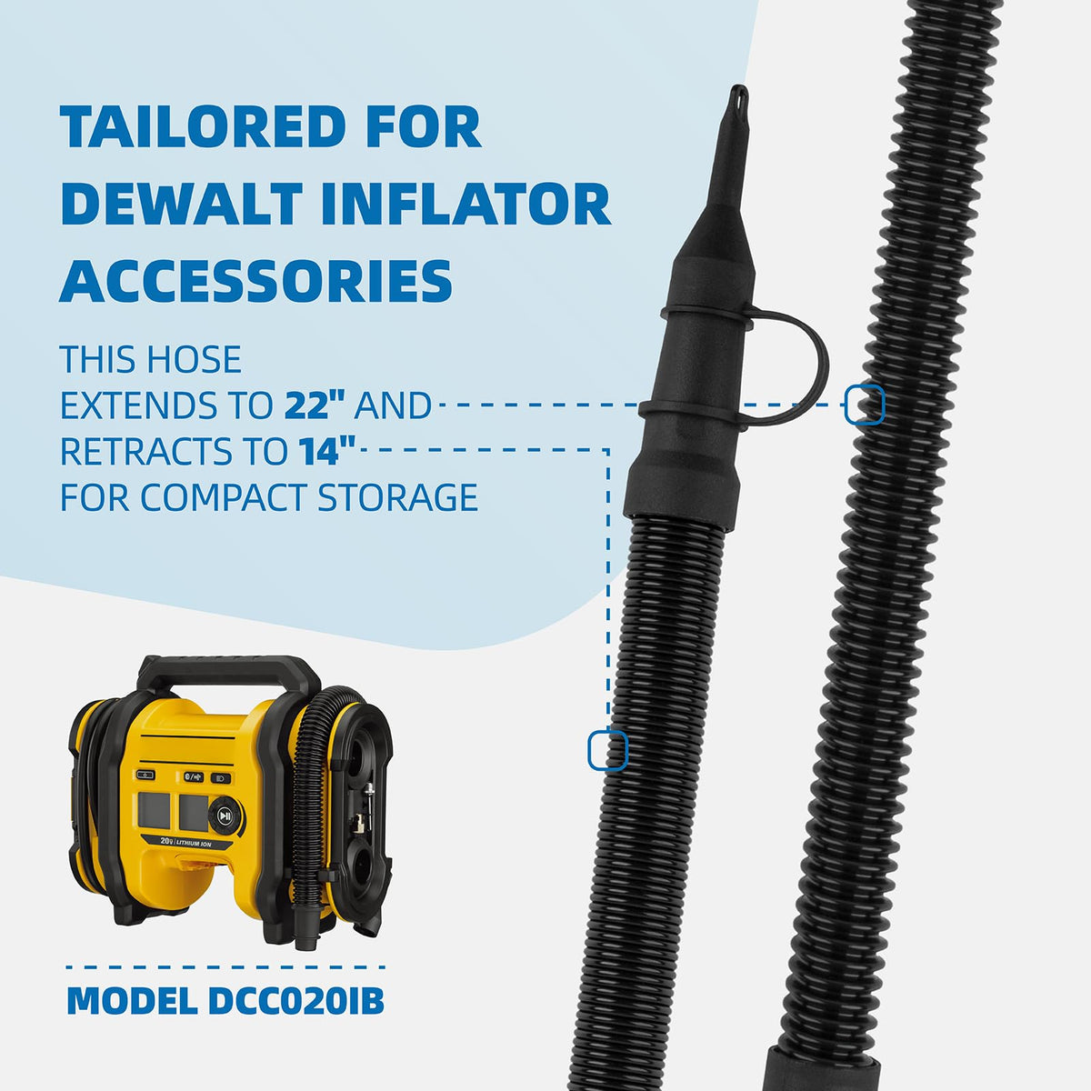 N582637 14” Air Inflator Hose Replacement with Safety Tips