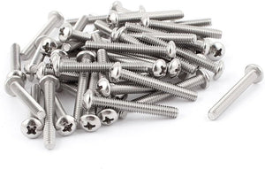#8-32 x 1-1/4 Inch Phillips Pan Head Bolts Machine Screws 50 Pcs