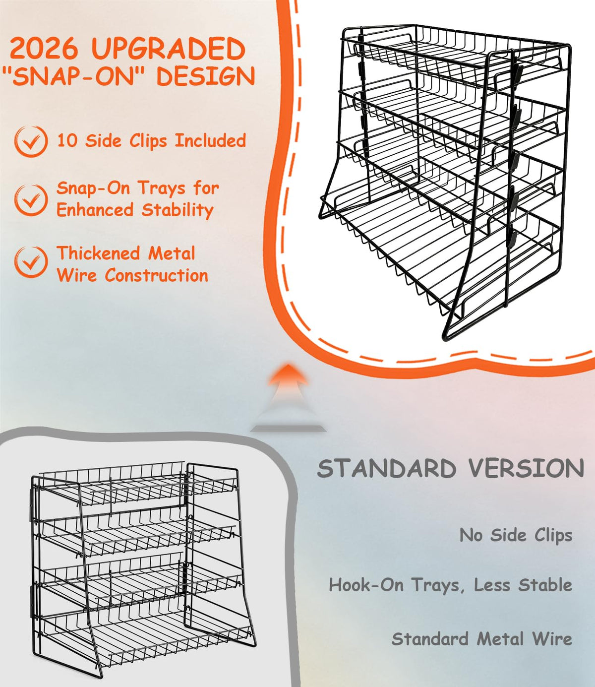 LinkMejor Candy Display Rack med 10 Clips, Snack Organizer til Hættebord