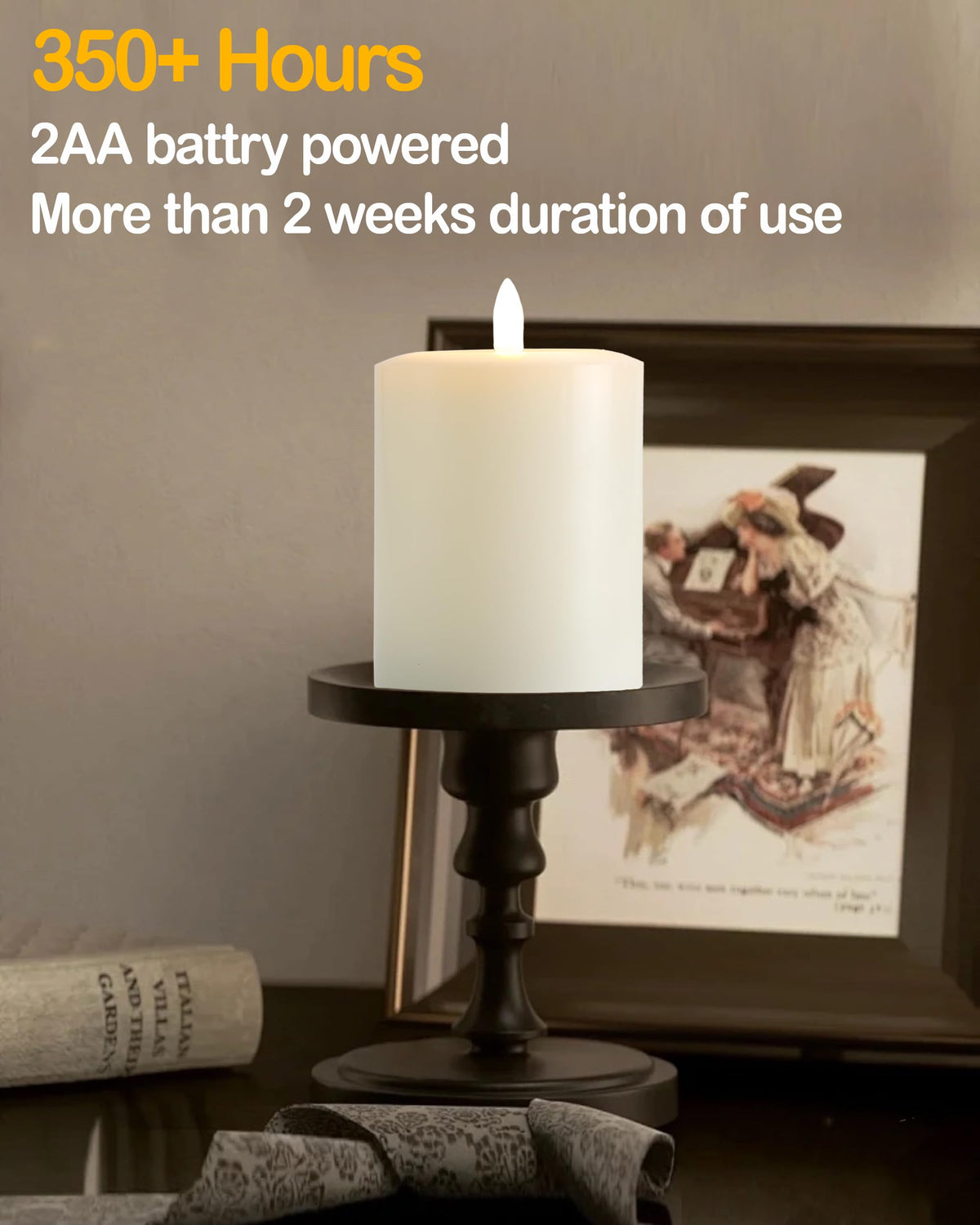 LinkMejor 3"x4" Candele Senza Fiamma Lampeggianti con Timer Remoto, Candele LED