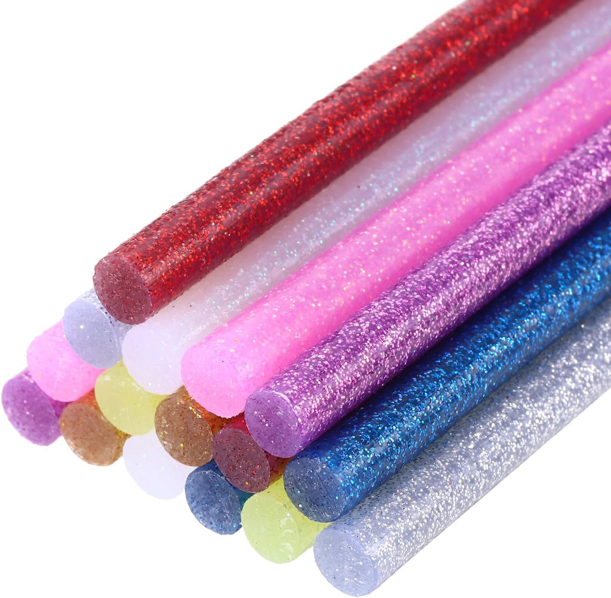 Mini Hot Glue Gun Sticks 0.28-inchx4-inch High Sticky Hot Glue Sticks, Glitter 8 Colors 16pcs