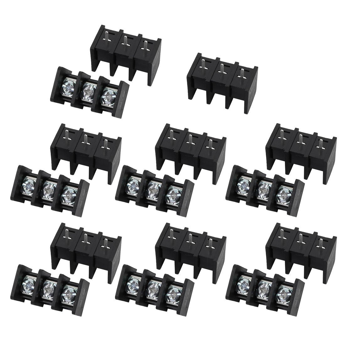 15Pcs LW1C AC300V 20A 9.5mm Pitch 3P Screw Terminal Block Strip Barrier