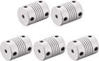 4mm to 6mm Aluminum Alloy Shaft Coupling Flexible Coupler Motor Connector Joint L25xD19 Silver,5pcs