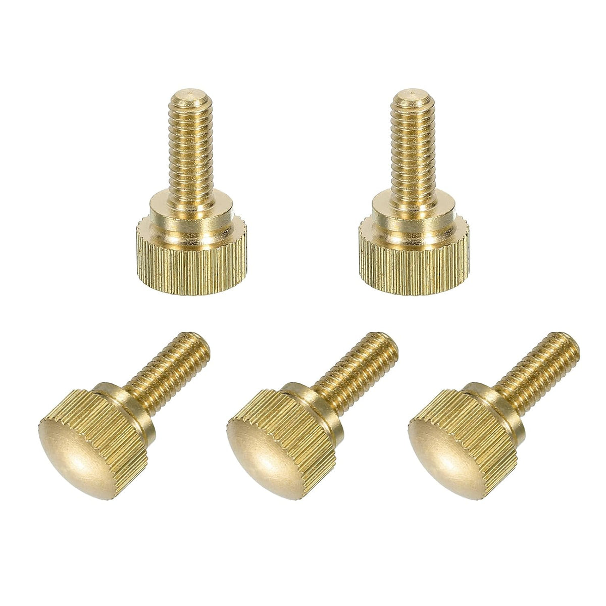 5Pcs Brass Knurled Thumb Screws, M4x10mm Shoulder Bolts Stepped Grip Knobs Fasteners Solid Brass Diamond Knurled Thumb Screws Knobs for Electronic, Mechanical