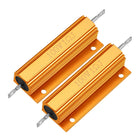 2pcs Aluminum Case Resistor 100W 1 Ohm Wirewound Yellow for LED Replacement Converter 100W 1RJ