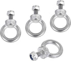 Lifting Eye Bolt M6 x 12mm Male Thread with Hex Screw Nut for Hanging Securing Chain Wire Rope, 304 Stainless Steel, 4 Sets
