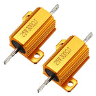 25W 300 Ohm 5% Aluminum Housing Resistor Screw Tap Chassis Mounted Aluminum Case Wirewound Resistor Load Resistors Gold Tone 2 pcs