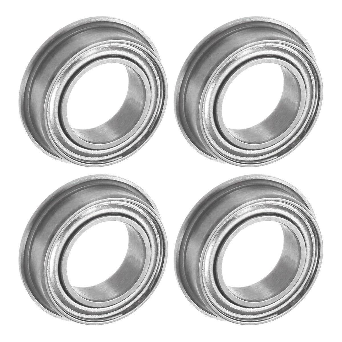 MF106ZZ Flanged Ball Bearing 6x10x3mm Double Shielded Chrome Steel Flange Bearings, 4pcs
