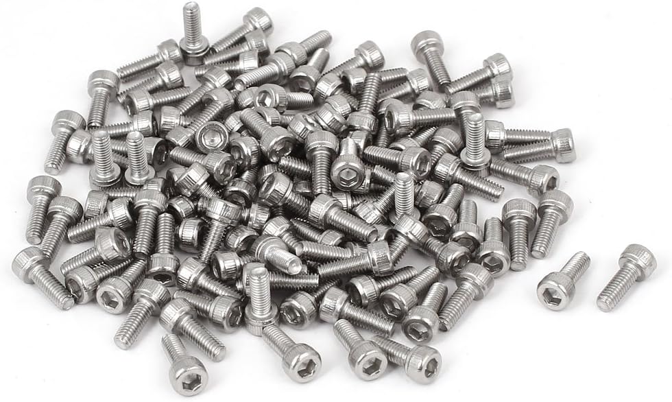 M3x8mm Thread 304 Stainless Steel Hex Socket Head Cap Screw Bolt DIN912 120pcs