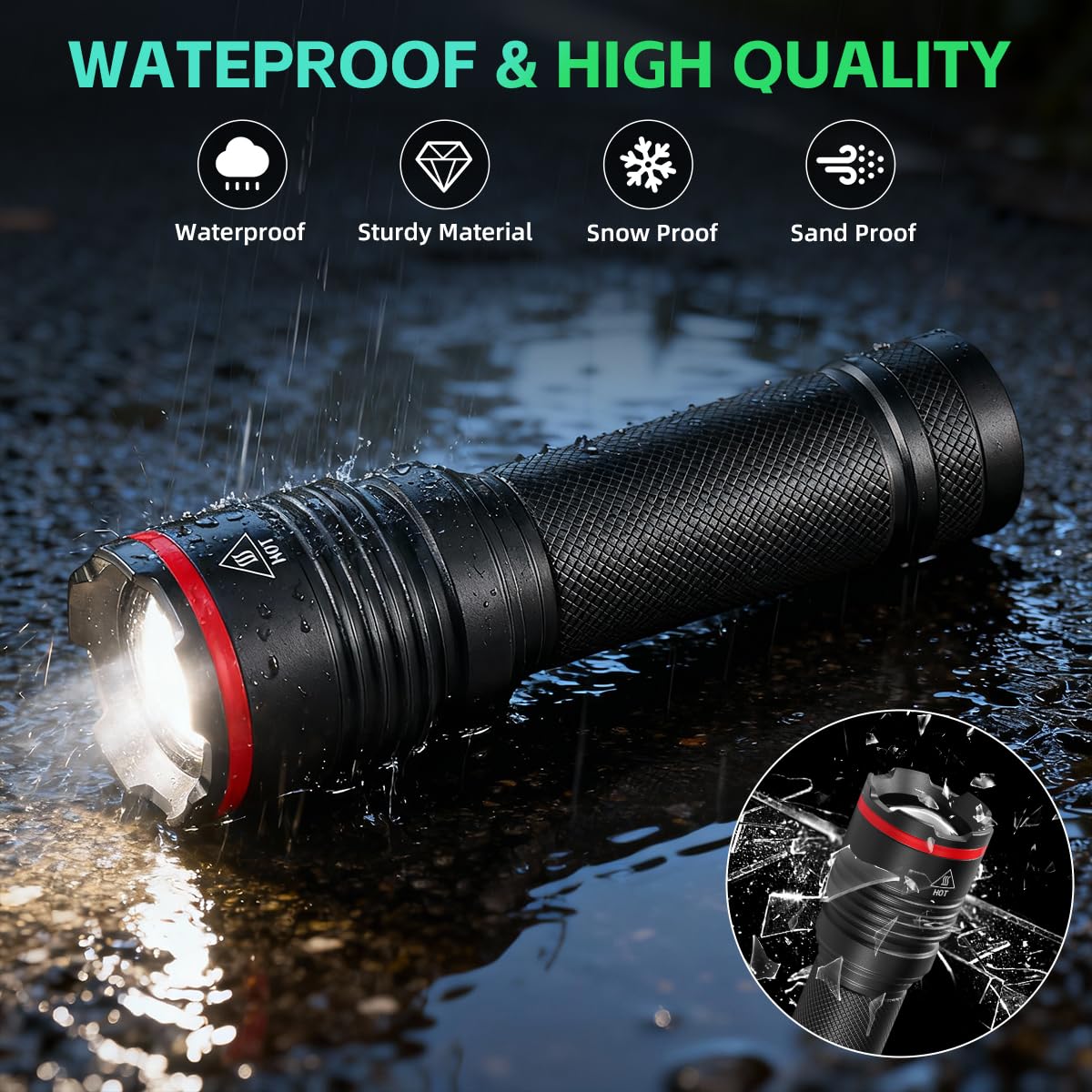 LinkMejor 6Pack Ladbare Flashlights Høje Lumen, LED Flashlight til Hjem