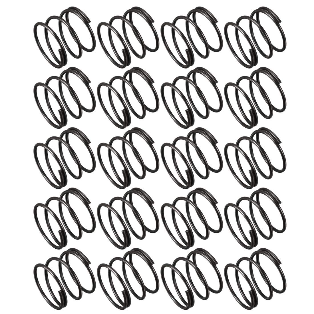 Compression Spring - 1.2mm Wire Dia, 18mm OD, 15mm Free Length Spring Steel Extension Spring,Black,20Pcs