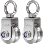 2 Pcs Pulley Wheel 304 Stainless Steel, M48 U Type Duplex Bearing Rope Pulley Cable Pulley Roller for Pulley System, Gym Loading 880lbs