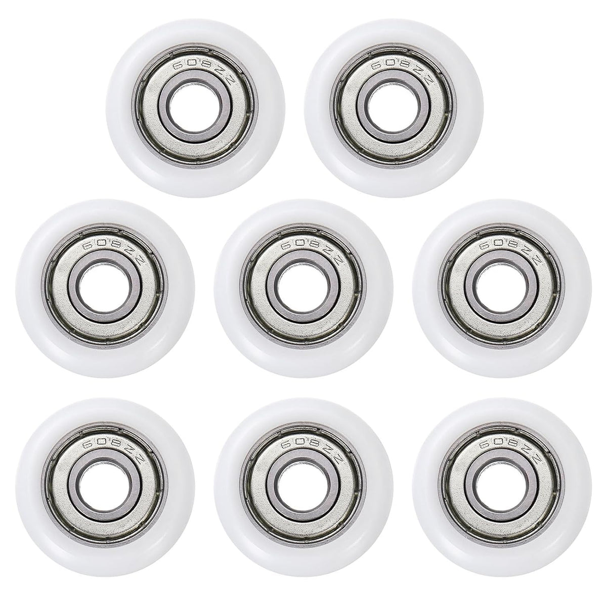 8Pcs Ball Bearing Guide 8x30x8.5mm Double Shielded Chrome Steel Bearings Rolling Wheel for Total Gym Parts, White