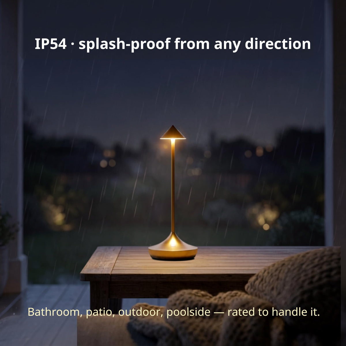 Lampe de table rechargeable sans fil, batterie de longue durée de 60 h, LED réglable