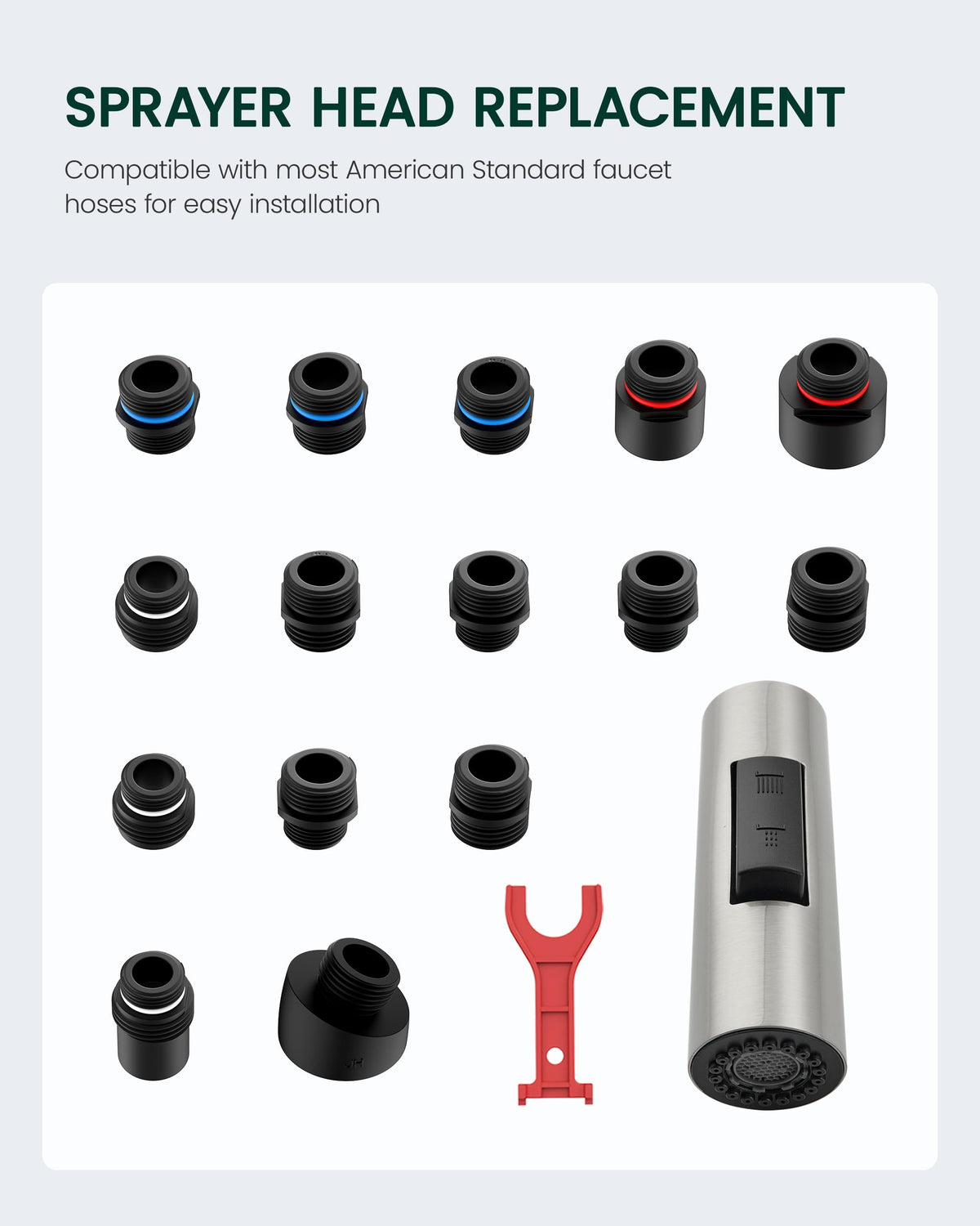 LinkMejor Kran Kamar Mandi Logam Ganti Kepala dengan 15 Adaptor
