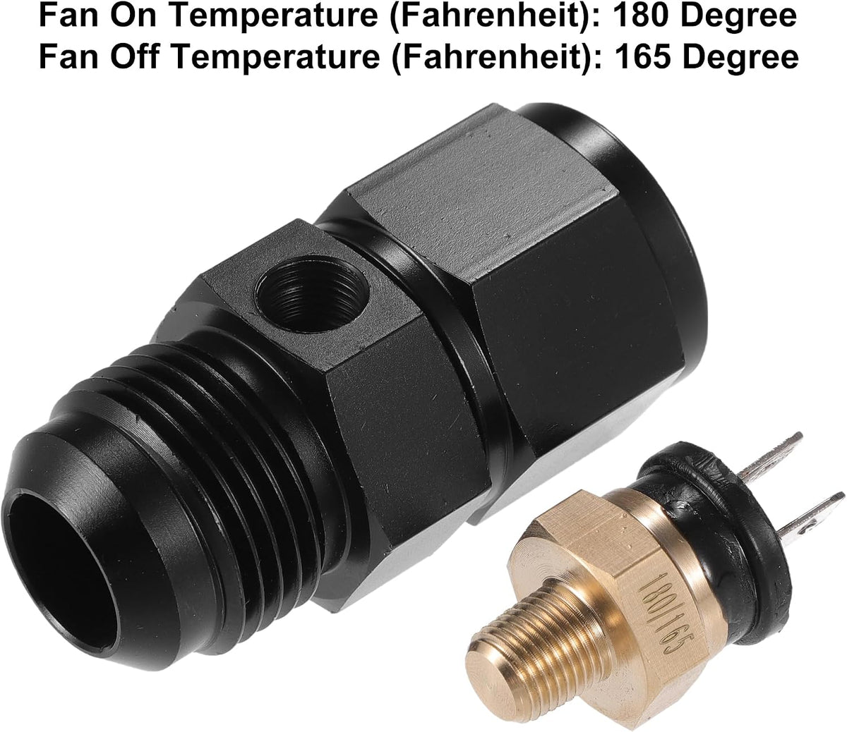 1 Set Auto Engine Temperature Cooling Fan Switch Fitting Adapter 12AN 180'F On-165'F Off