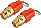 Air Compressor Pressure Valve Release 1/4PT Male Threaded 150 PSI Set Pressure Red Hat 2Pack