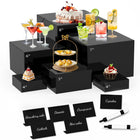 6 Pcs Rialzi Buffet, Stands per Display di Rialzi Alimentari con Mini Segno e Creatore