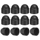 12Pcs Hex Nut Cover, M3x6x9mm Plastic Dome Nut Protection Cap Hex Screws Bolt Covers for Indoor Outdoor Furniture Automotive Bolts Decoration, Black