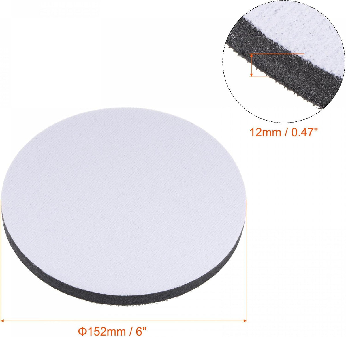 6 Inch Sponge Interface Pad Soft Density Hook and Loop Cushion Buffer Backing Pad untuk Penggiling Listrik