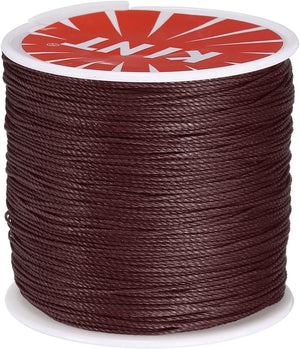 0.55mm Leder synål, 116 Yard / 106m, Polyester Bevæstet Cord Linetråd Streng til Lederarbejde, Bindning, Sko Reparation, Brunt