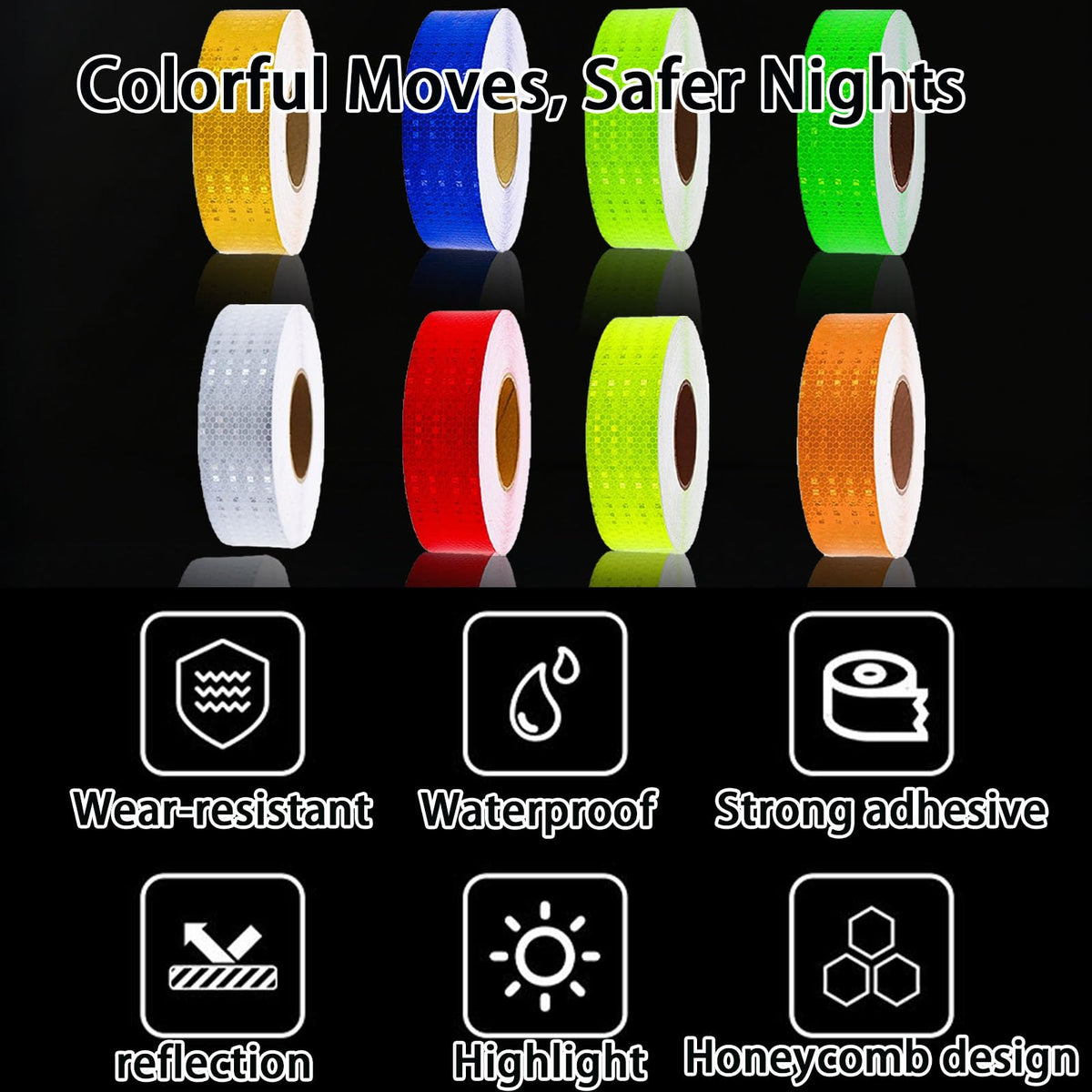 8개 런 Reflective Tape Waterproof High-Visibility Reflective Stickers
