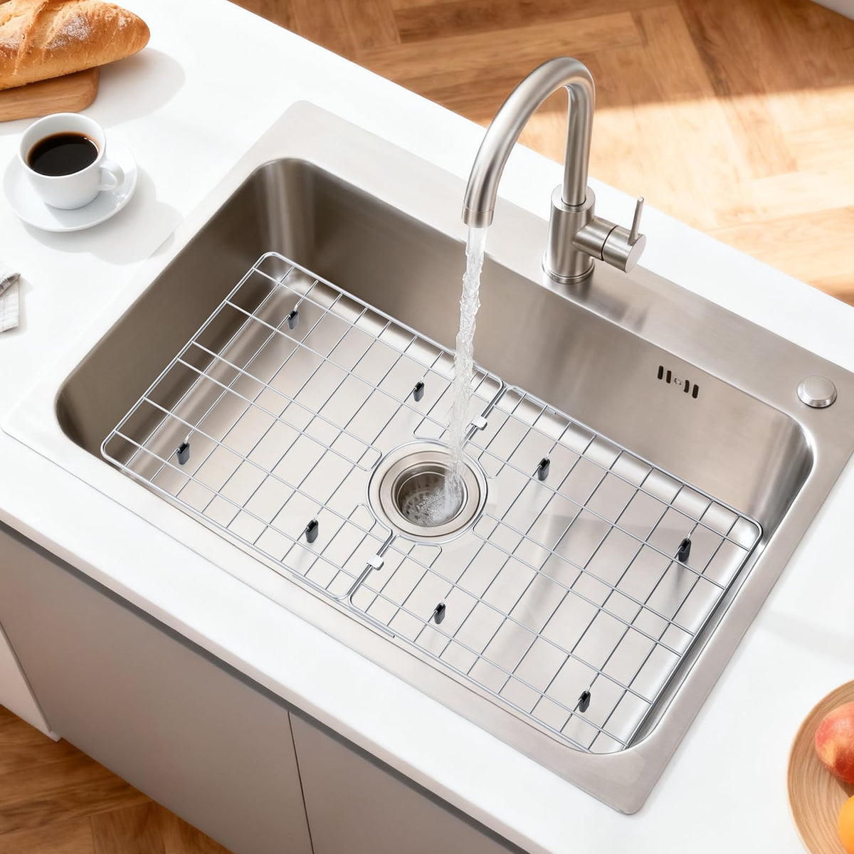 LinkMejor 24" x 12" Stainless Steel Sink Protector