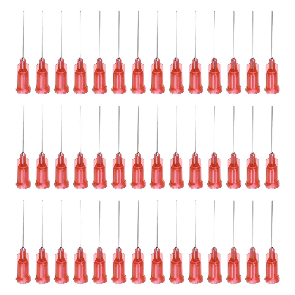 Industrial Blunt Tip Needle 24G 1 Inch Length with Luer Lock Screw Interface Connector, Dispensing Needle for Liquid Glue Gun, 60 Pcs (Red)