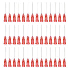 Industrial Blunt Tip Needle 24G 1 Inch Length with Luer Lock Screw Interface Connector, Dispensing Needle for Liquid Glue Gun, 60 Pcs (Red)