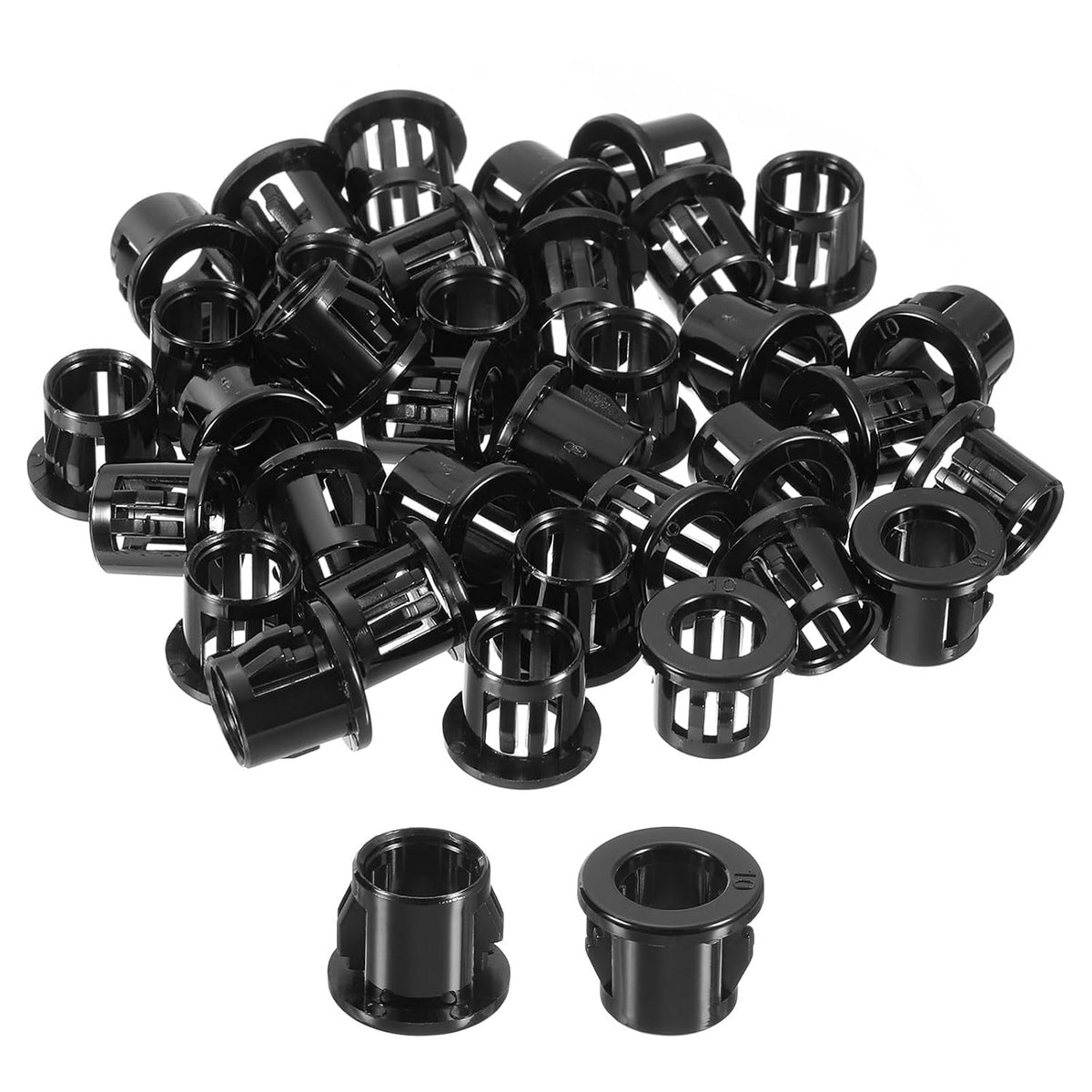 ケーブルスナップブッシュリング、36Pcs 8mm/0.31"マウントディアニロンスナップブッシュリング、様々なケーブルチューブワイヤー用ラウンドスナップインケーブルホースブッシュリング