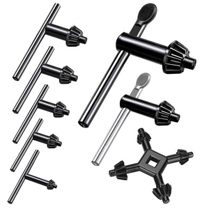 LinkMejor 8Pcs Clé à Visseuse Universelle 4 en 1 pour Visseuse à Perce et 3/4" 5/8" 1/2" 3/8" 1/4" 5/32" Tournevis à Poignée T Sans Clé pour Outil de Prise de Visseuse Électrique