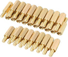 35pcs M3 12+6mm Female Male Thread Brass Hex Standoff Spacer Screws PCB Pillar