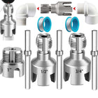 LinkMejor 3PCS Integrated Pvc Pipe Threader Tool - 1/2" & 3/4" & 1" Dual-Function Internal External Pipe Threading Tool for Water Pipe, Duty Pipe Thread Cutting Tool Set-Electric Drill Compatible