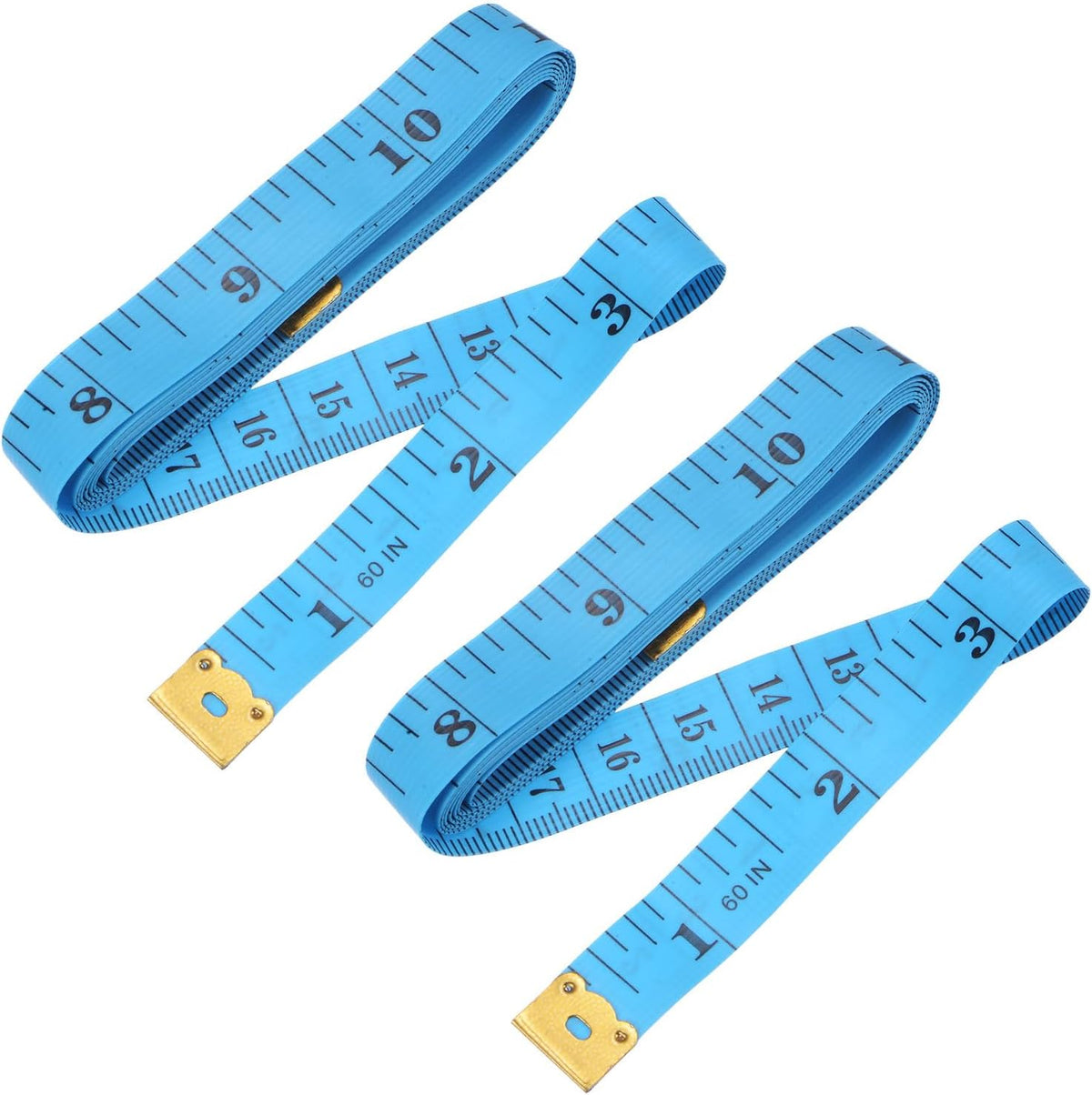 2pcs 1.5M 4.92Ft 60" Tailor Seamstress Soft Plastic Flexible Ruler Tape Measure Blue