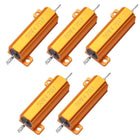 50W 4.7 Ohm 5% Aluminum Housing Resistor Screw Tap Chassis Mounted Aluminum Case Wirewound Resistor Load Resistors Gold Tone 5pcs