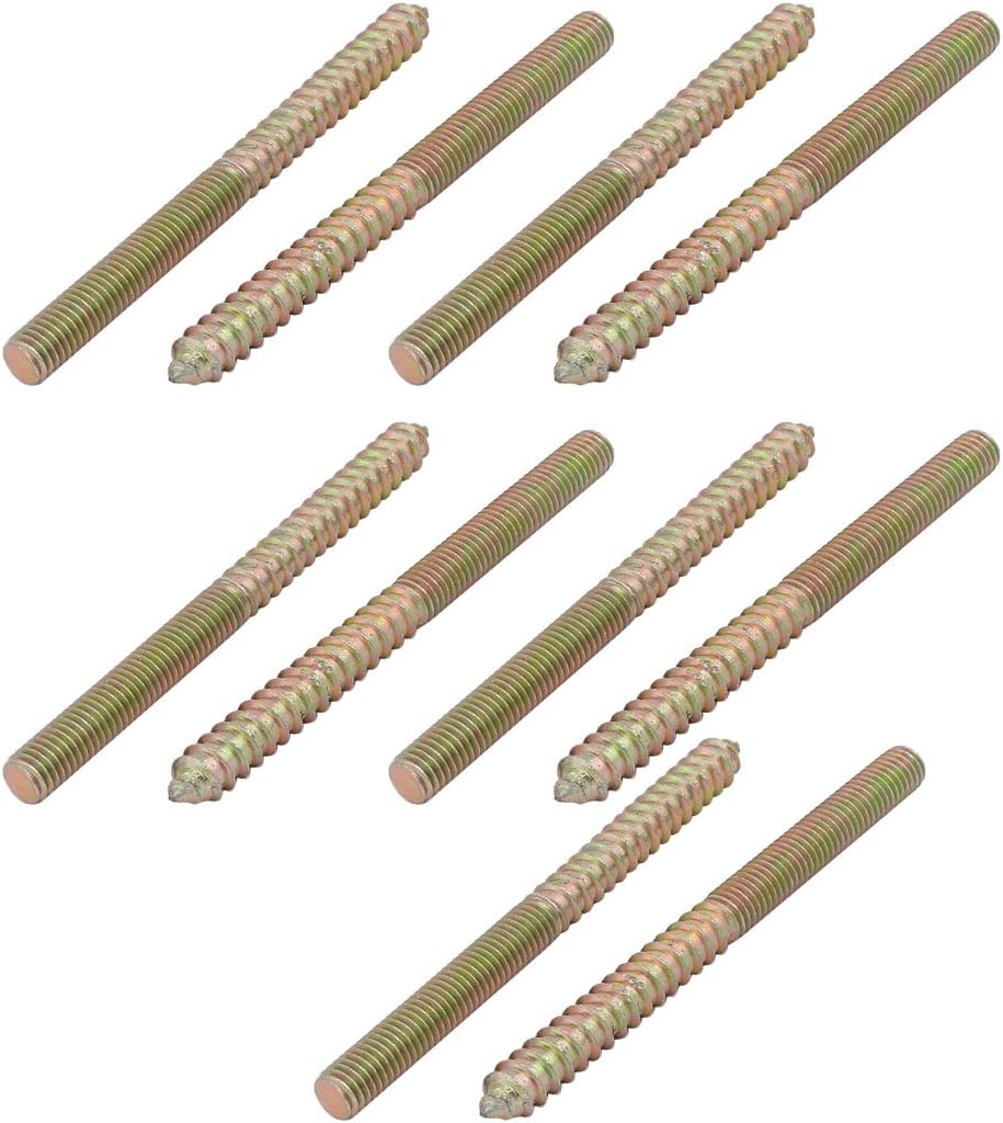 M8x100mm Carbon Steel Zinc Plated Hanger Bolt 10pcs