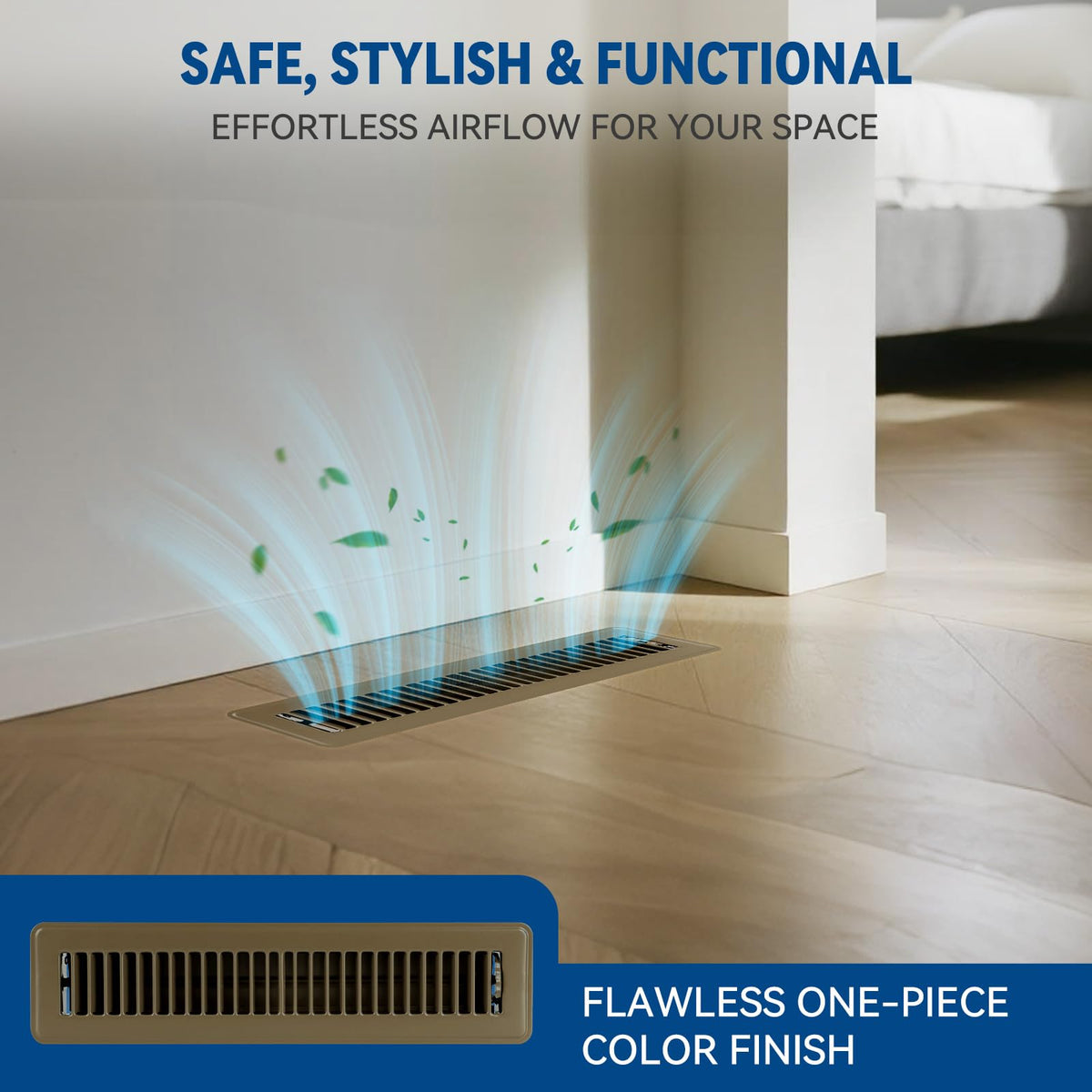 LinkMejor 2" x 10" Floor Registers, 2Pack, Brown Floor Vent Covers