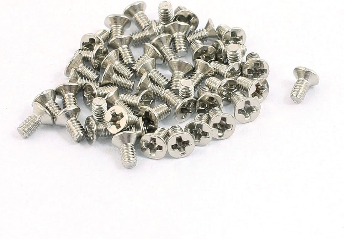50pcs M2x4mm Stainless Steel Countersunk Flat Head Phillips Machine Screws Bolts