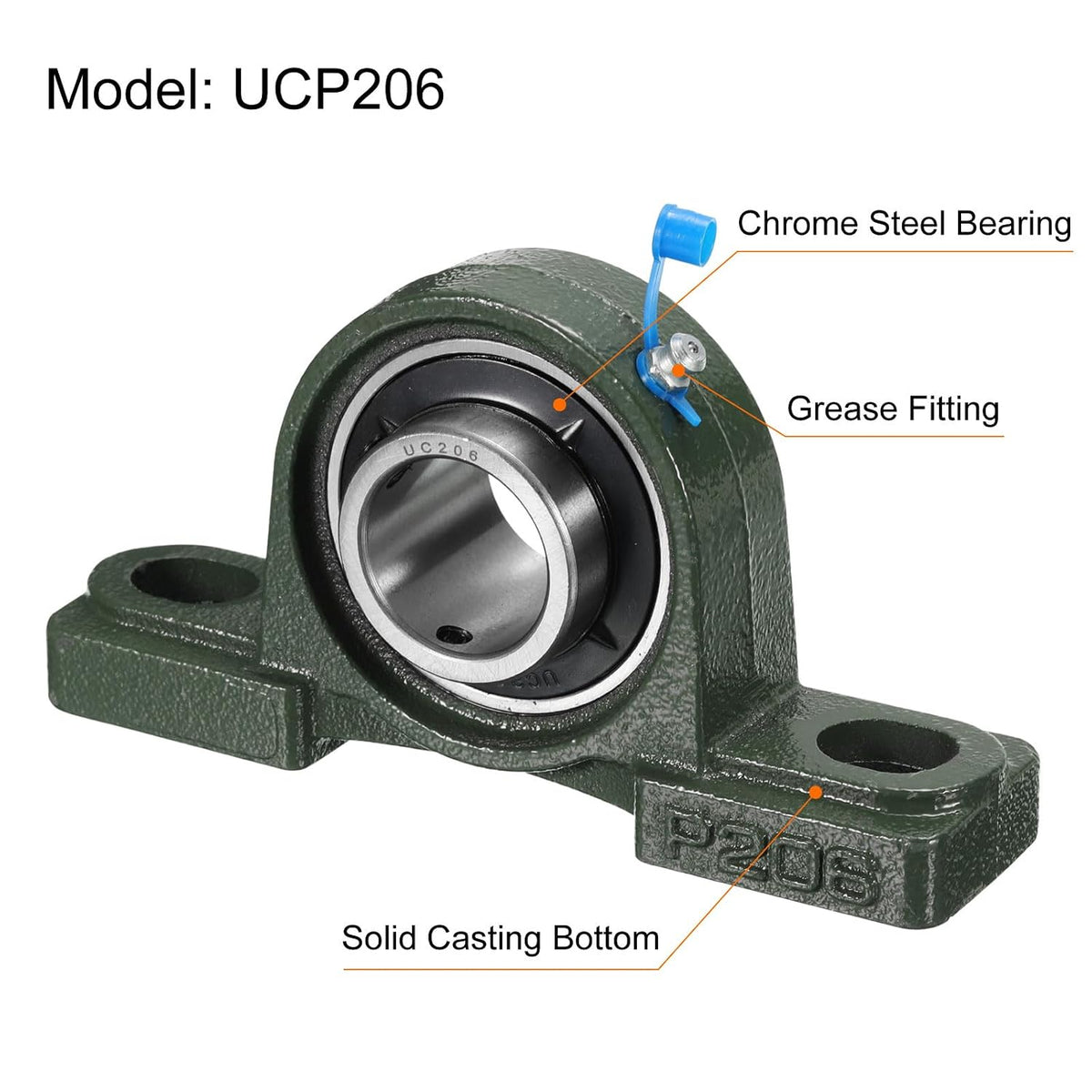 2pcs UCP201 Rolamentos de Bloco de Perna 12mm de Diâmetro Autoalinhamento, Base de Ferro Fundido Sólido Montado em Rolamentos de Aço Cromado
