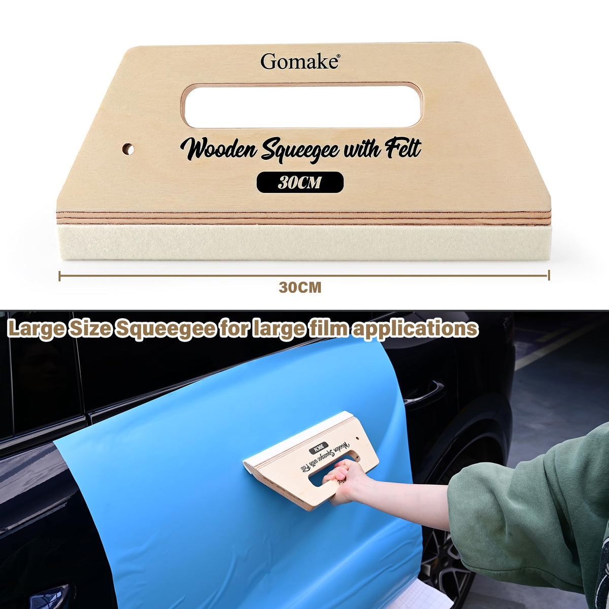 LinkMejor Instrument de Smoothing pentru Tapetă Mare, Squeegee din Lemn