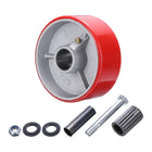 5 Inch Caster Wheels, 1-1/8" Bore, Polyurethane on Steel Wheel with Strong Load-Bearing Capacity, for Commercial Warehouses, Red