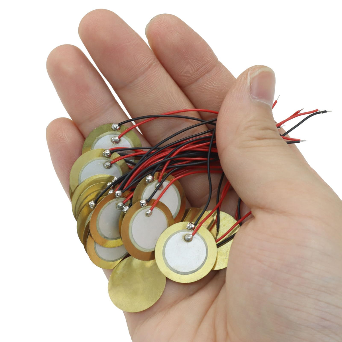 LinkMejor 20 Pack 20mm Piezo Discs med led, tromme trigger Piezo elementer