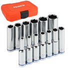 LinkMejor 1/4" Driv SAE Master Socket Set, 13-delars djup sexkant