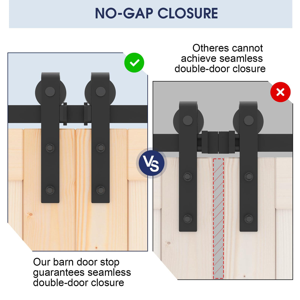 1-9/16" üst kayma için 2 adet Barn Door Sıkıştırıcı